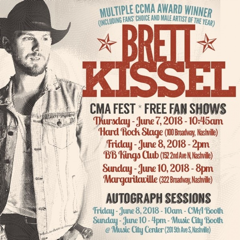 Brett Kissel Busy at Upcoming Nashville CMA Fest